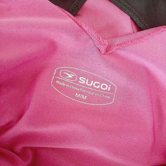 SUGOI Jackie Light V-Neck Cut-Out Back Tank Top Pink & Black Sz M - Picture 10 of 12